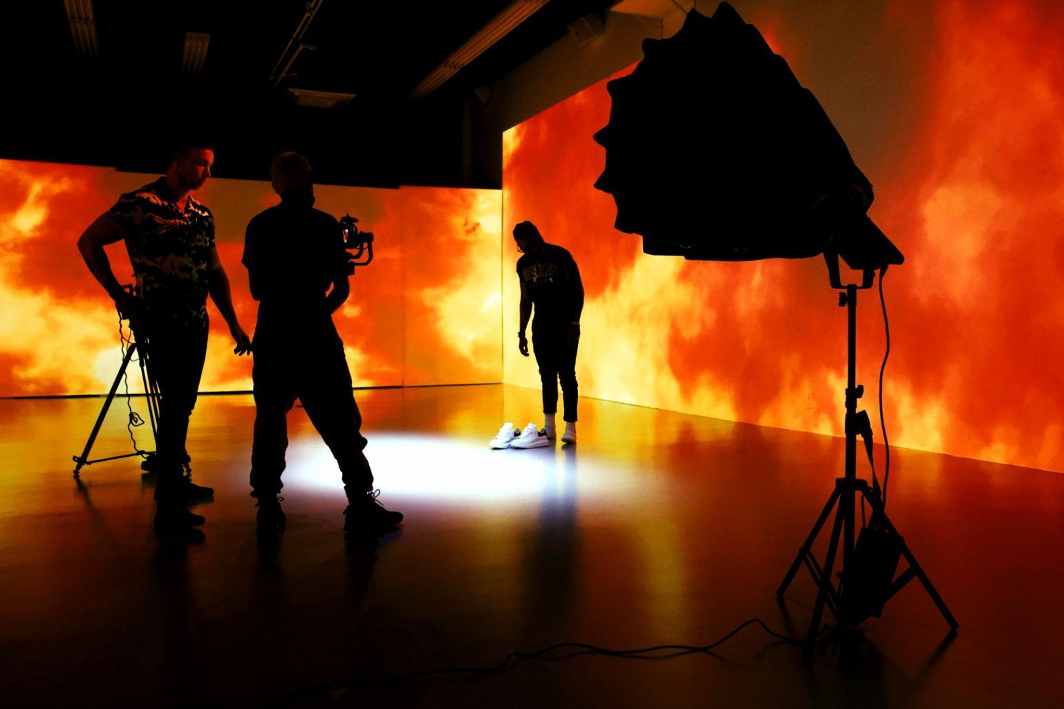 Theatre students practicing voice projection and stage presence techniques in our welcoming Leeds studio environment